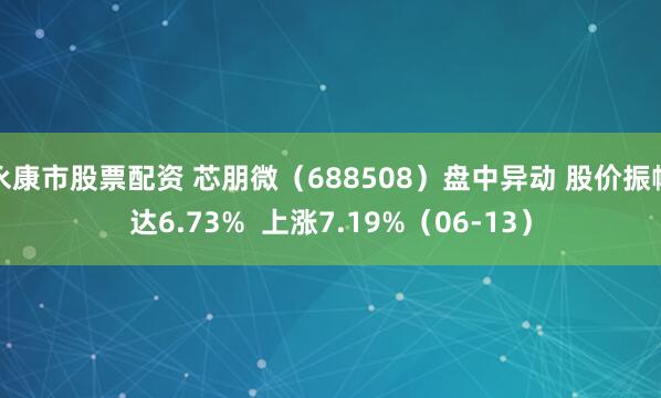 永康市股票配资 芯朋微（688508）盘中异动 股价振幅达6.73%  上涨7.19%（06-13）
